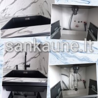Plautuvės su juodu maišytuvu pajungimas 